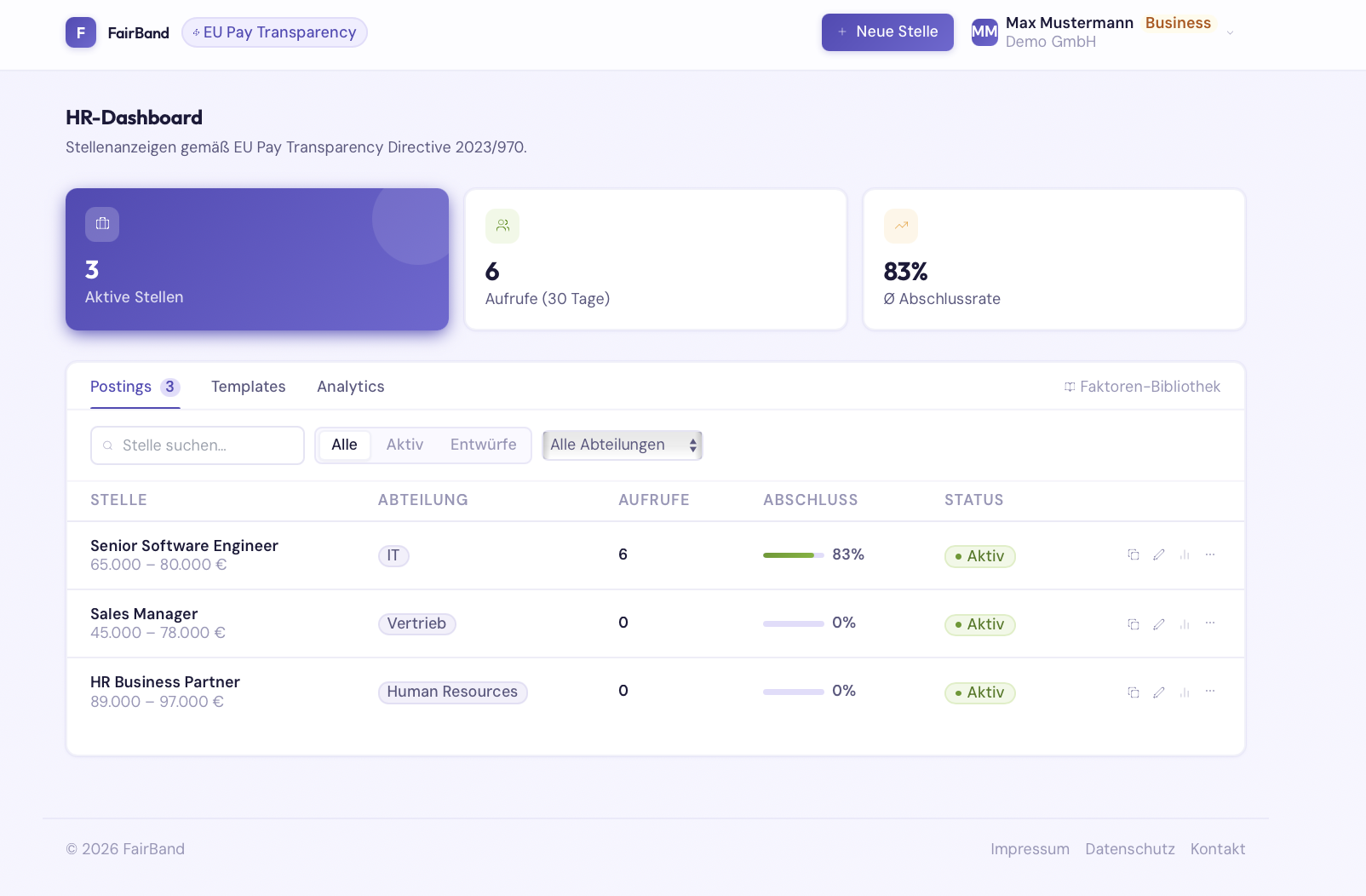 FairBand HR-Dashboard